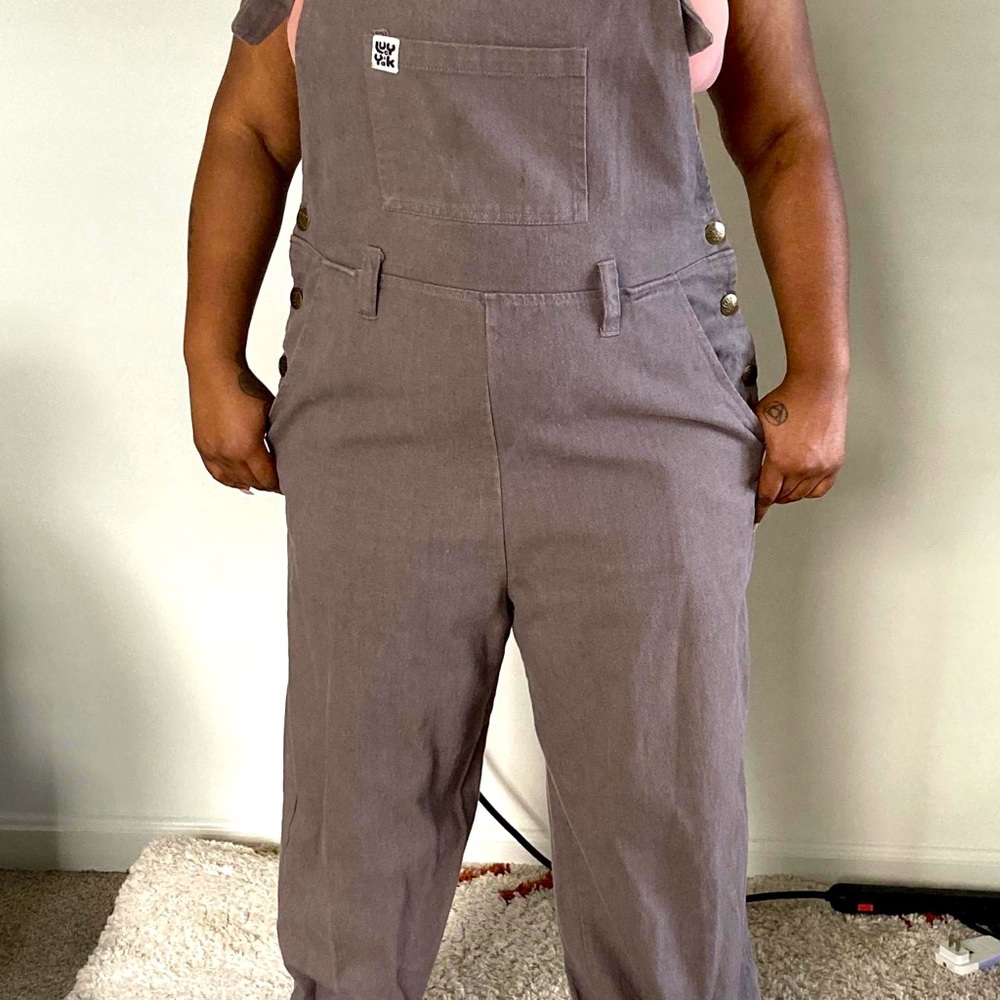 Grey Denim Lucy & Yak Overalls size 12 Regular